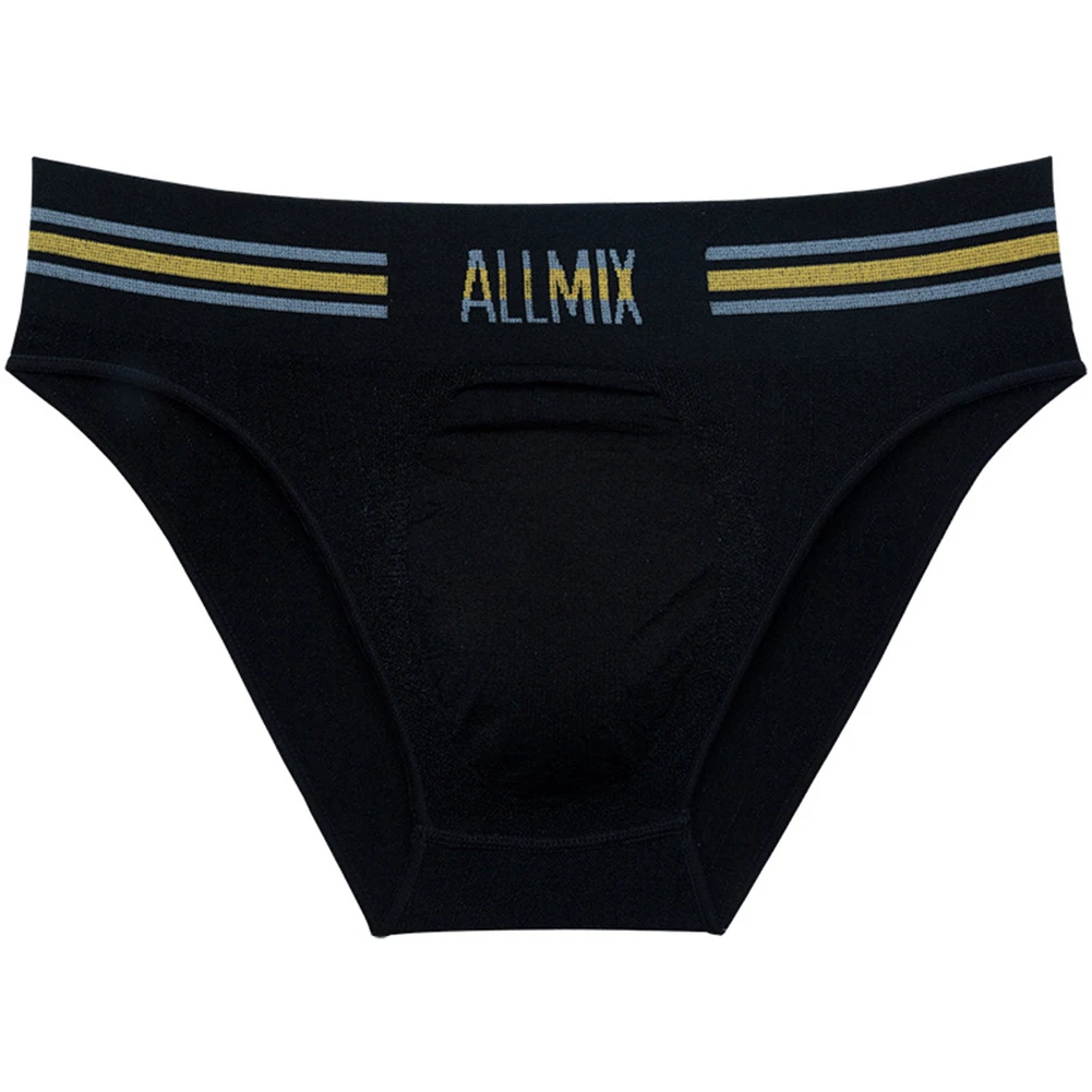 Men Low Waist Sexy Stripe Letter T-Back Briefs Underwear Thong G-String Pouch Bulge Panties Underpants Traceless Male Briefs