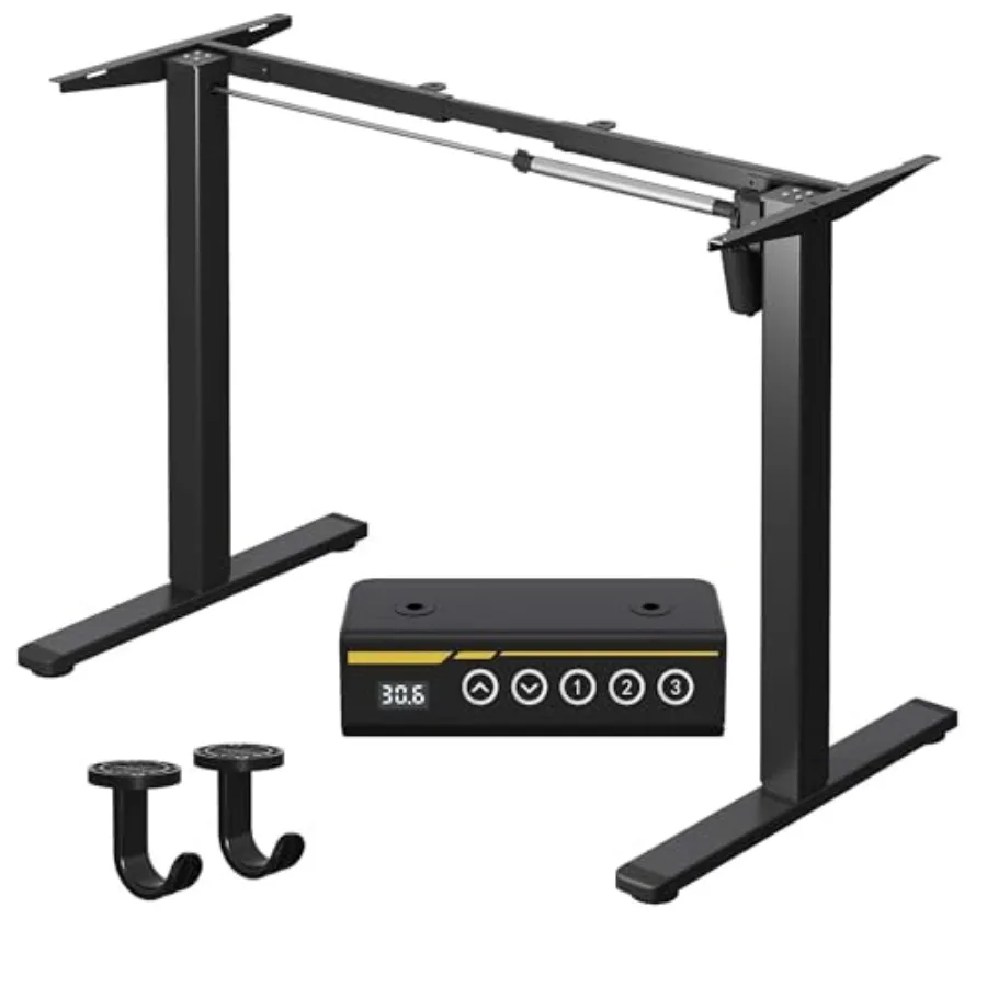 Electric Standing Desk Frame Adjustable Height and Length Black 6328 inches Tabletop Support 3 Preset Heights 154 lbs Weight Cc
