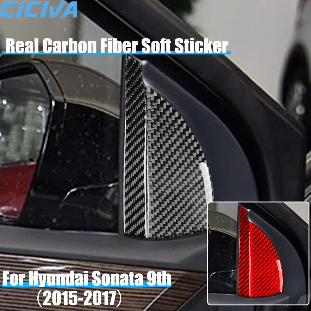 

Автомобильные аксессуары из настоящего углеродного волокна, декоративная накладка на панель, мягкая наклейка для Hyundai Sonata 9 LF 2015 2016 2017
