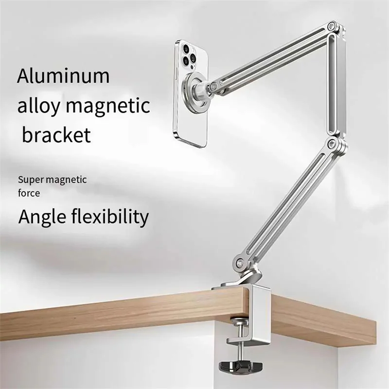 

Регулируемая Магнитная подставка для планшетов, складной универсальный кронштейн из алюминиевого сплава для Iphone 15 Ipad Air Pro, крепление с зажимом