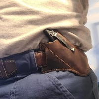 Tactical Cow Leather Knife Sheath For Belt Pocket 5 Inch Folding Knife Compact Draw Knifes Carrier Edc Holster Tool Knife Sheath