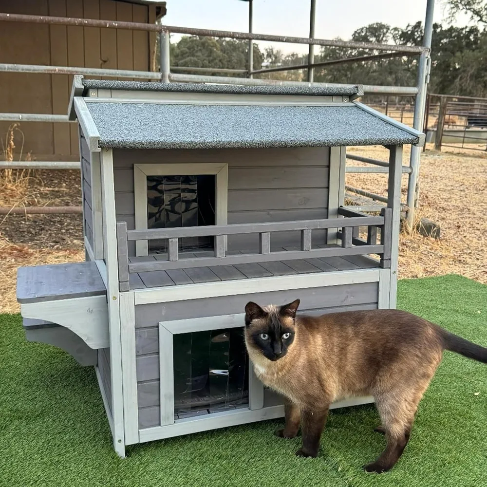 

Cat House Outdoor Kitty Shelter Waterpfoor for Winter, Indoor & Outdoor Use