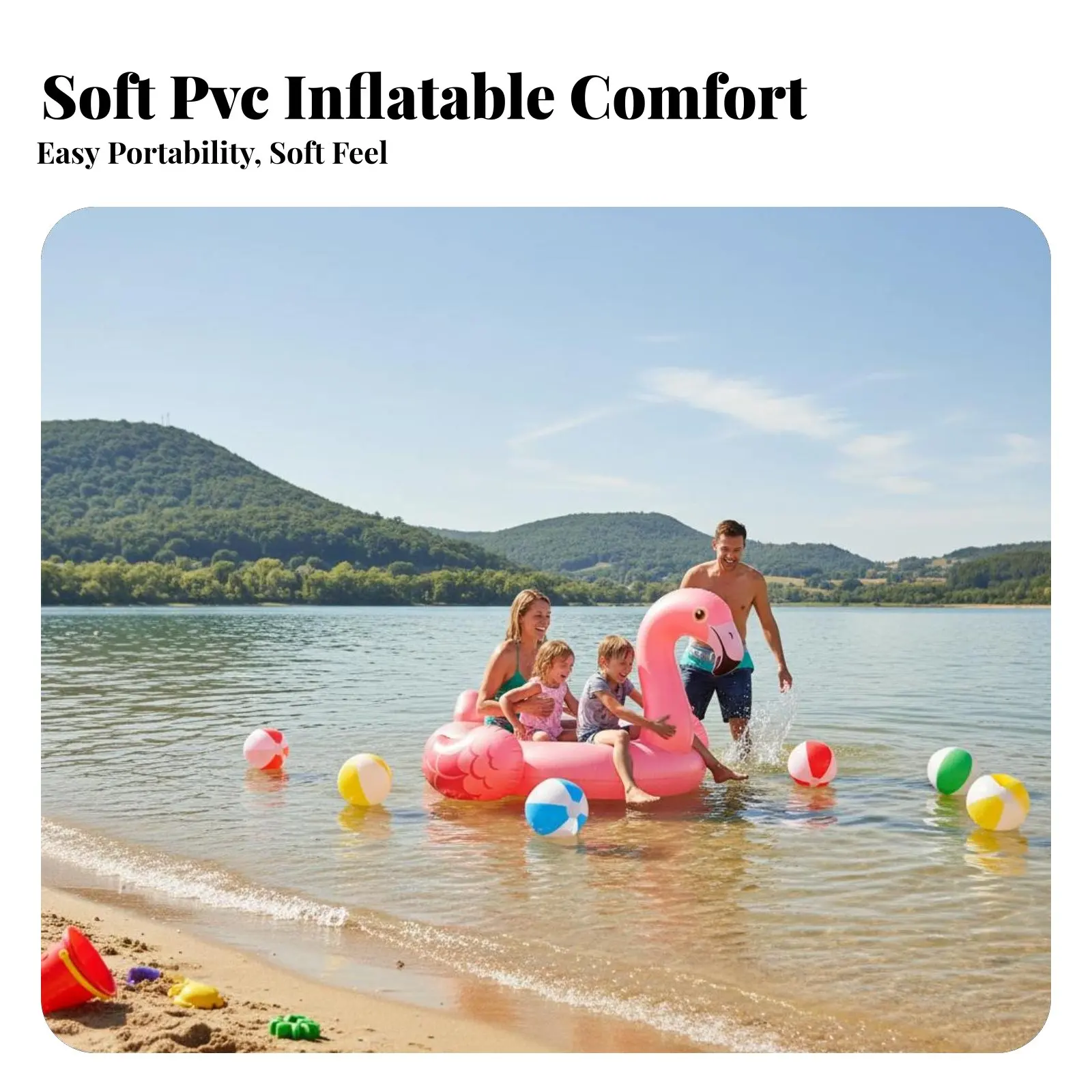 Große Cartoon-Schwimminsel, Magisches Pferd oder Flamingo PVC-Wasserfloß, Party-Pool-Raft für Erwachsene und Kinder, Zufälliges Design