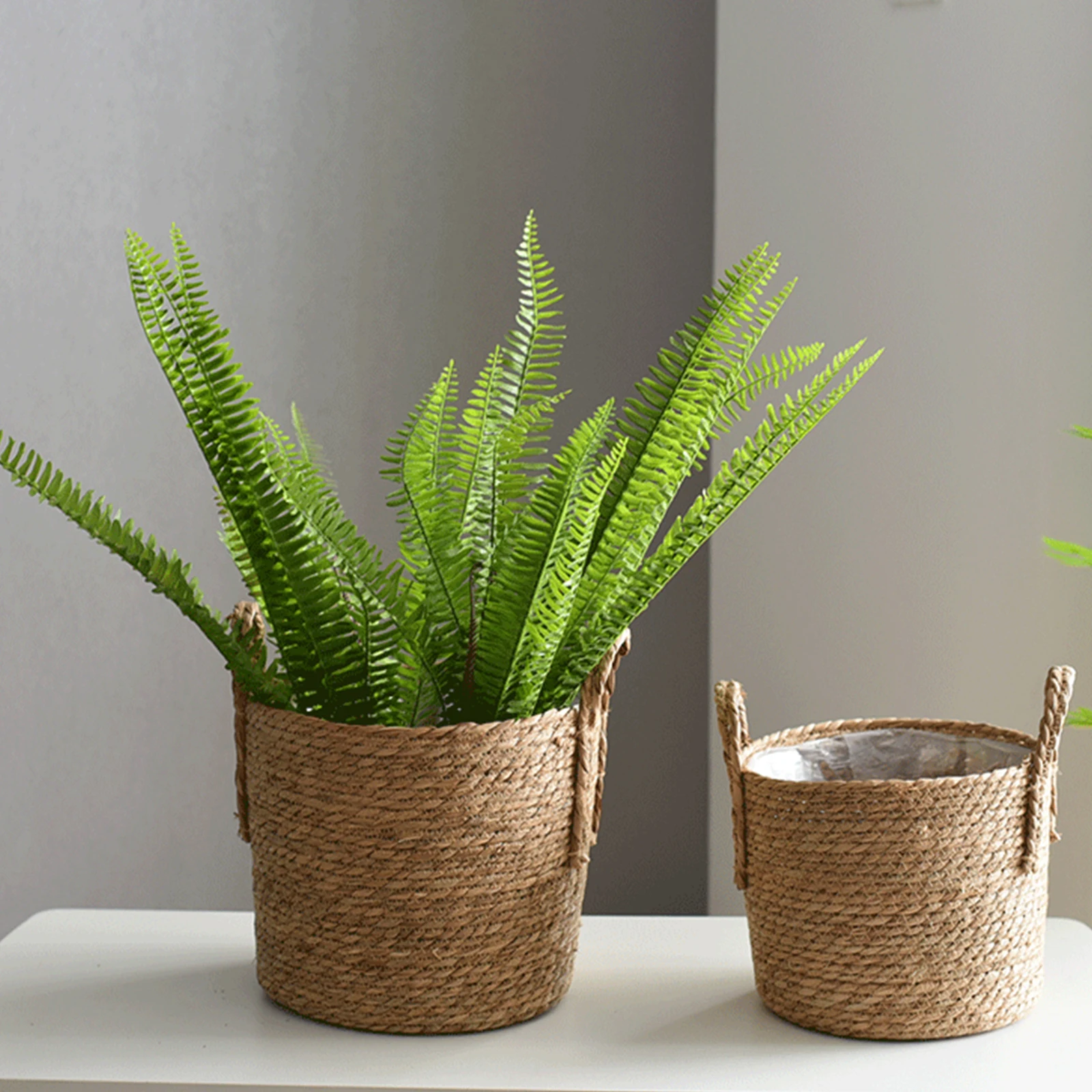 

Flower Pots Plant Basket Wicker Plant Pot Straw Weaving Flower Basket Garden Pots Fruit Dirty Laundry Basket