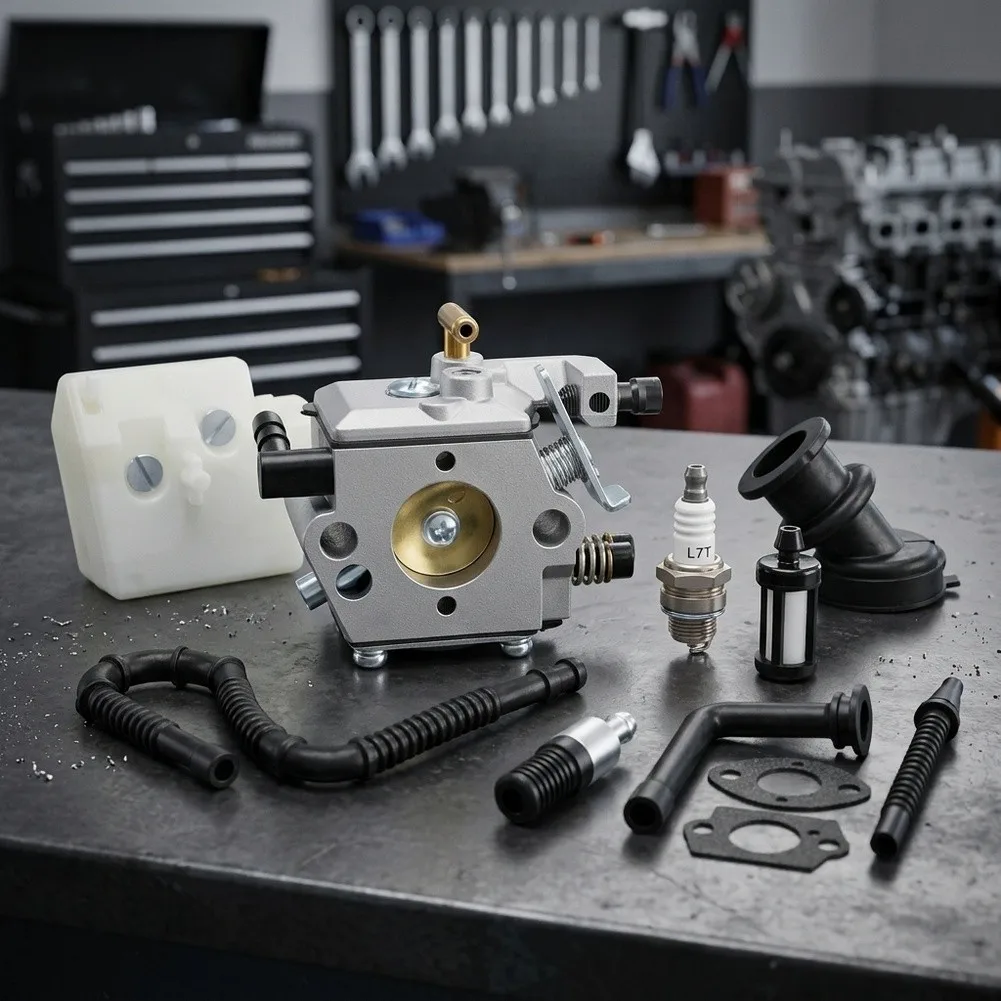 Replacement Carburetor Set for For 024 026 MS240 MS260 Chainsaws Compatible with WT-194 and WT-194-1 Part 11211200611