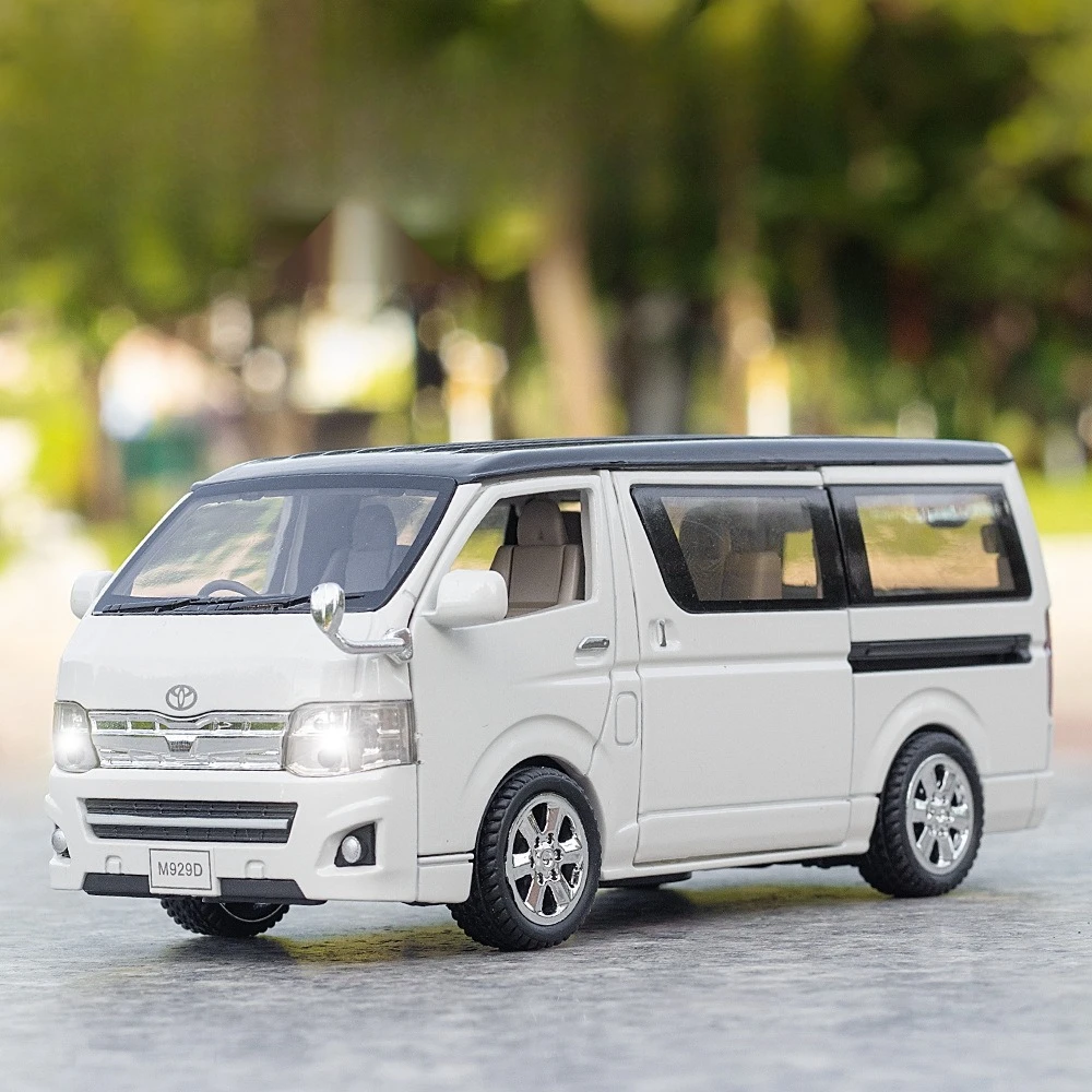 1:32 Hiace Vellfire MPV Alloy Car Model Diecasts Metal Toy Vehicles Car Model Simulation Sound and Light Collection Toy Gift