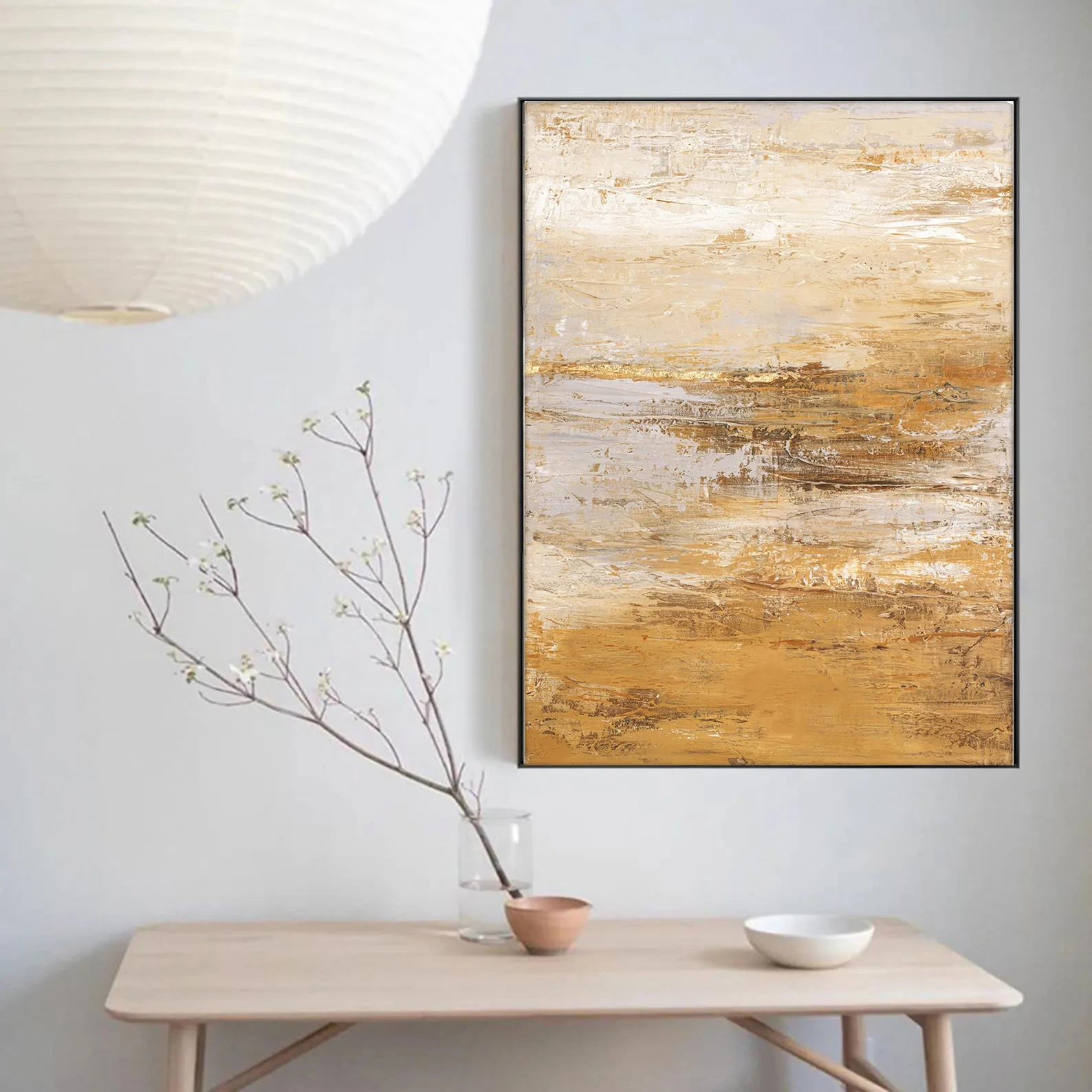 

Handmade Abstract Painting On Canvas Painting Modern Minimalist Art Yellow Artwork Hydrate Large Wall Art American Room Decor