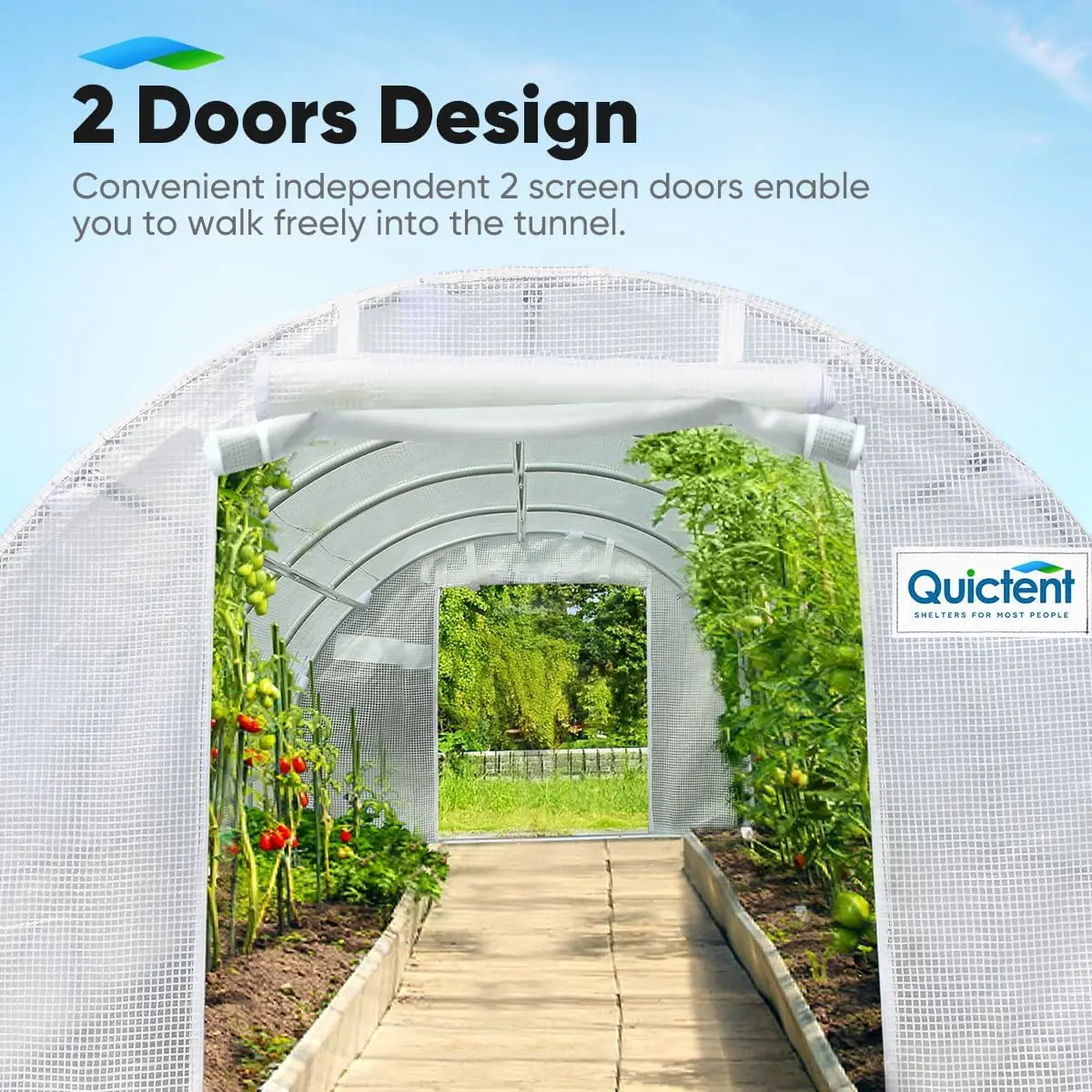 20x10x6.6 FT Large Walk-in Greenhouse for Outdoors, Heavy Duty High Tunnel Green House w/ PE Cover 2 Zipper Screen Doors