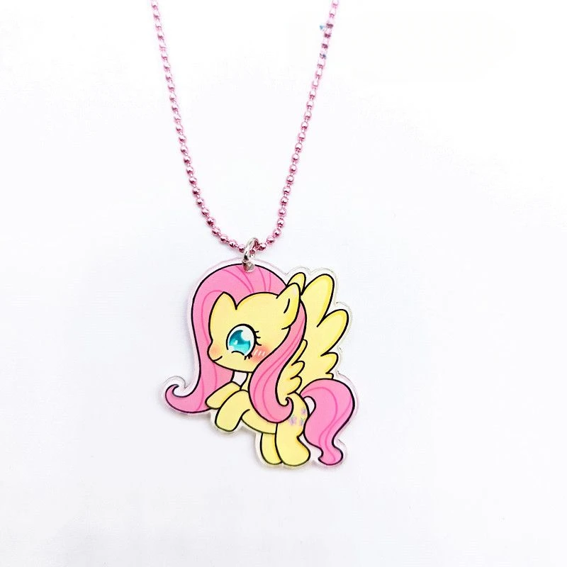 My Little Pony Twilight Sparkle Fluttershy Kreative Cartoon Acryl Perlenkette Kinderspielzeug Halskette Zubehör Weihnachtsgeschenk