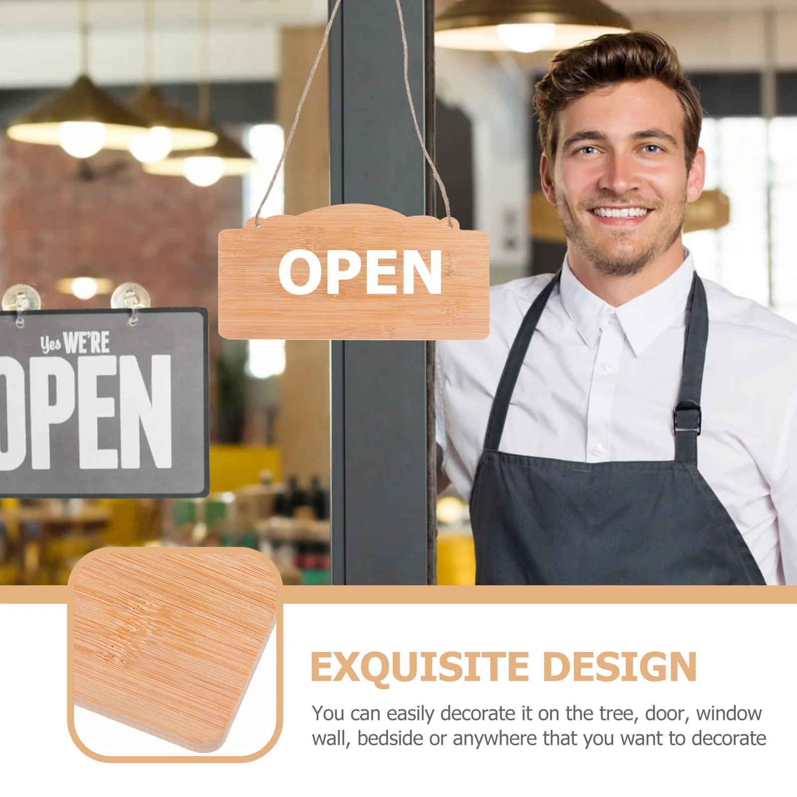 2 قطعة المعلقات الخيزران فارغة معلقة العلامات ل الباب الأمامي الحلي سهلة لتزيين أي مكان تريد لوحات الخيزران فارغة #1