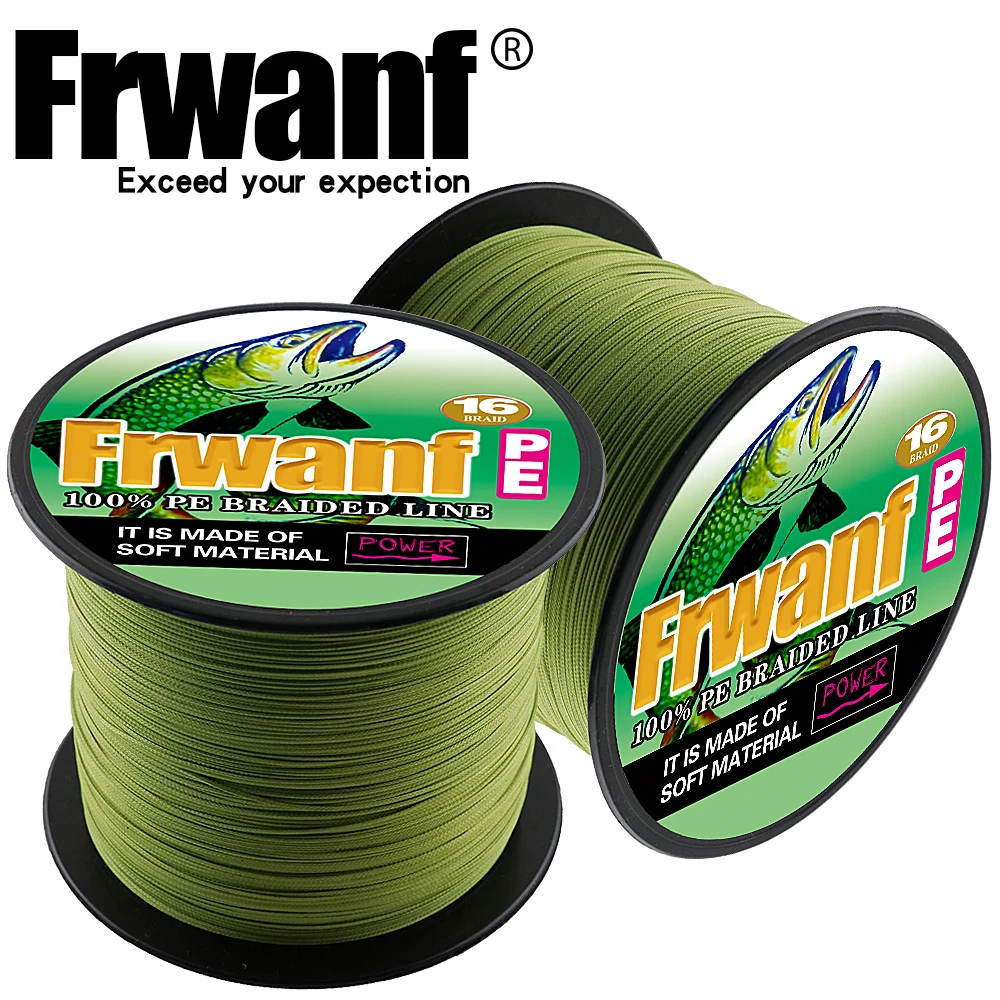 Frwanf 16 Braid Fishing Accessories 500M Braided Fishing Line China Famous Brand Multifilament Rope 16 Strands 20 30 40 50 300LB