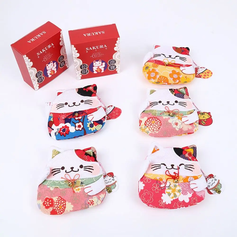 Bring Wealth Maneki Neko Lucky Cat Coin Purse Good Luck Handbag Accessories Fortune Cat Small Item Bag Cotton Creative Gift