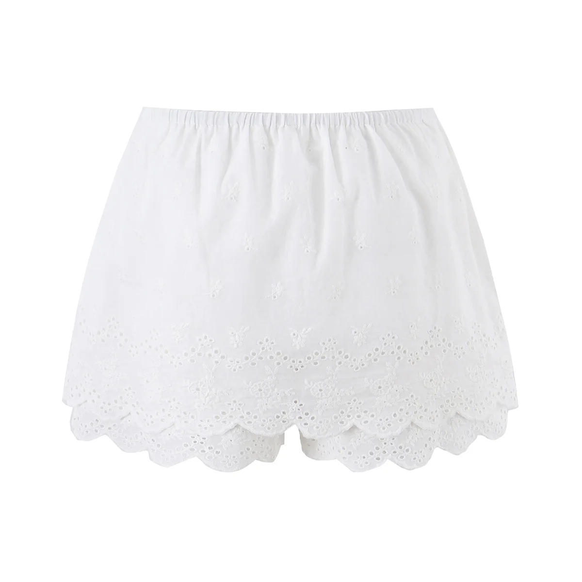 Korean Style White Lace Trim A-Line  Skirt Women Summer Short Skirt Wooden  Ear Reduction Age A-Line Skirt