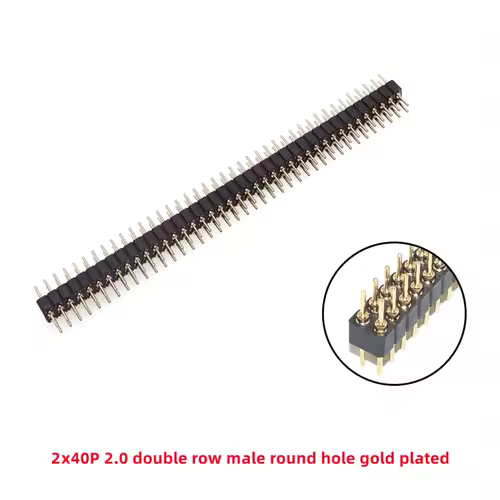 5 Pcs Round Hole Pin Header 2.0MM/2.54MM Pitch Row Female/Male, Single Row 1x40P Row 2x40P Double Row Pin Round Pin Gold Plated - Image 17