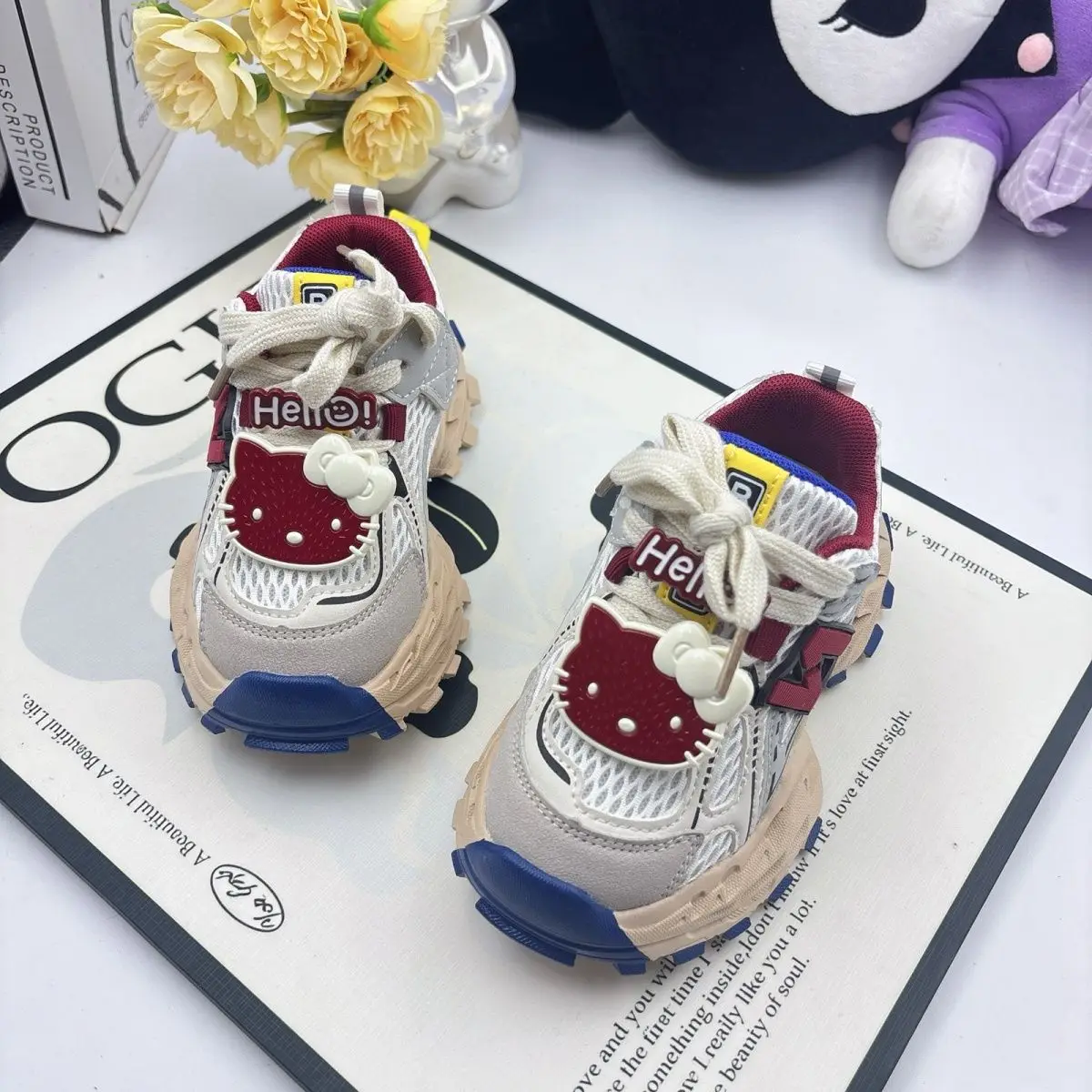 サンリオハローキティスポーツシューズ子供春秋カジュアルスニーカーアニメテニスシューズ女の子バスケットシューズファッションランニングシューズ