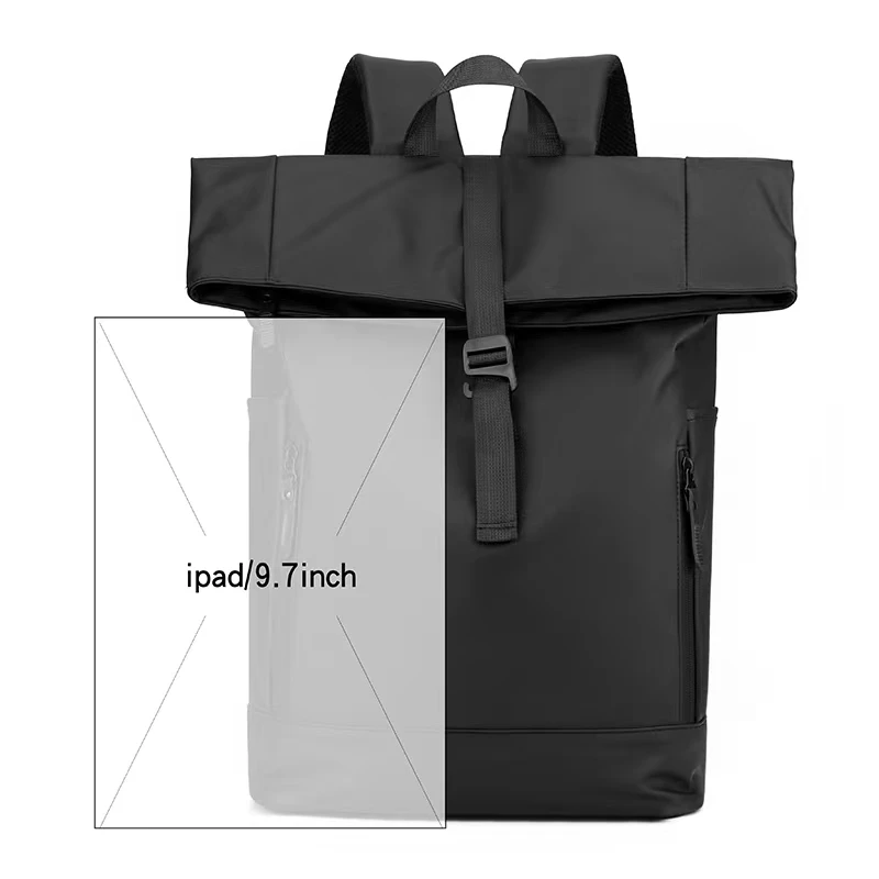 Sac à dos enroulable étanche pour homme, sac de voyage extensible, sac pour ordinateur portable de grande capacité, sacs d\'école, sac à dos