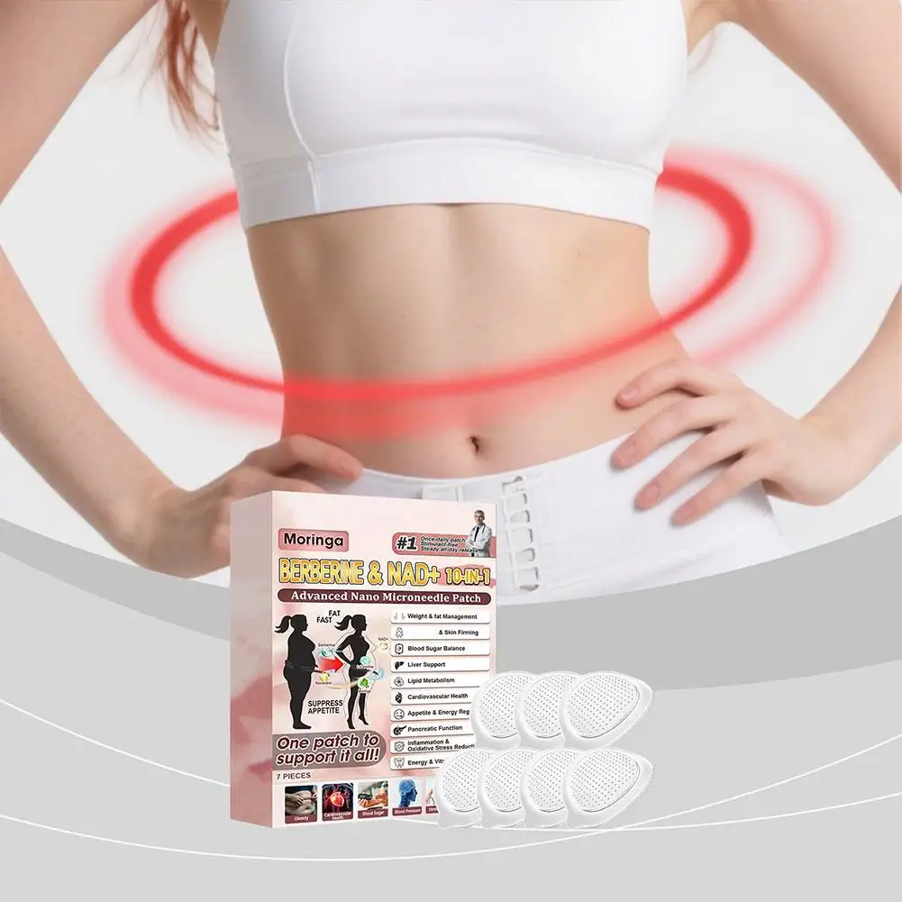 

Патч с наномикронидлами Moringa 10-в-1 Advanced, богатый берберином и NAD+, натуральный экстракт для контроля веса, ежедневный уход за телом