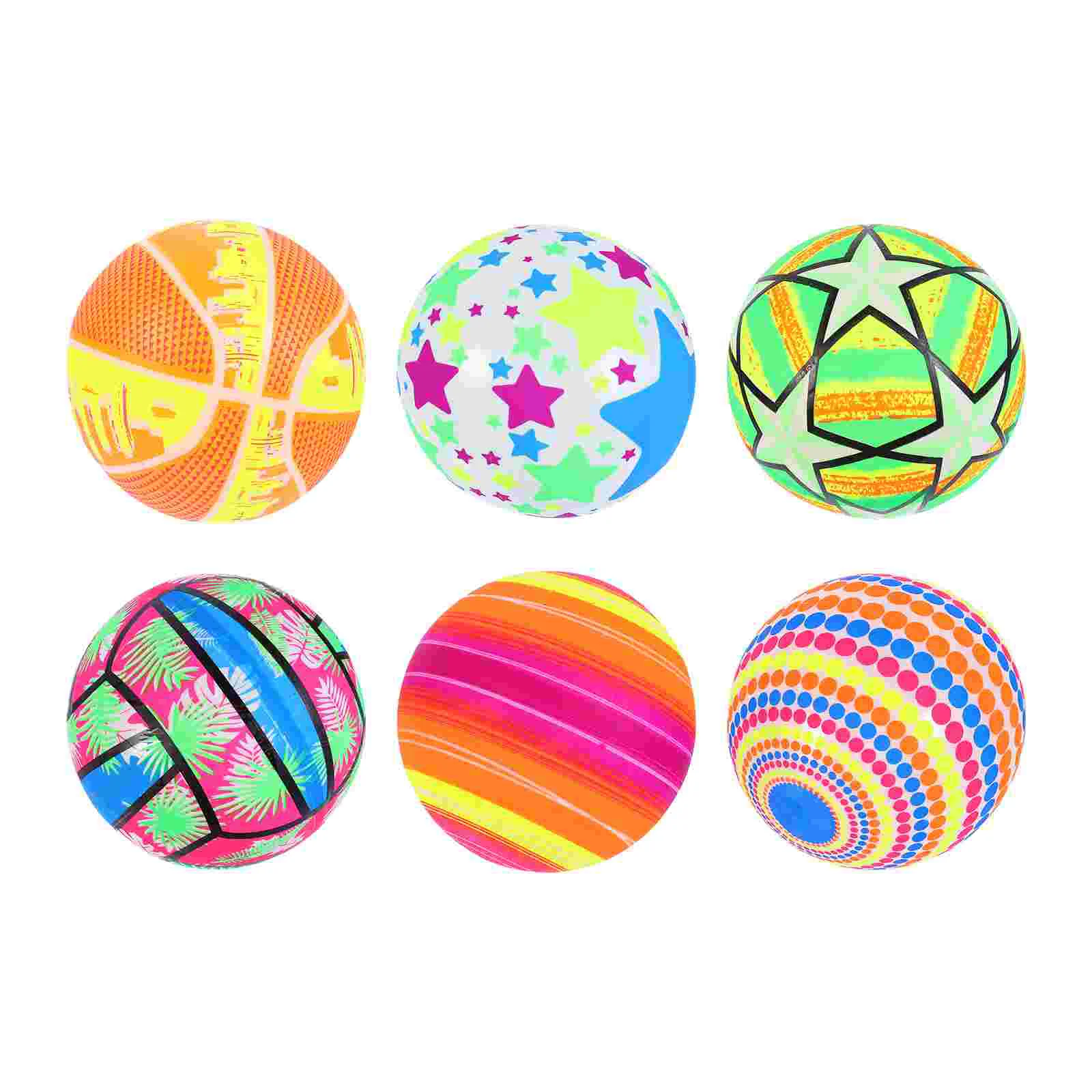 

6 Pcs Inflatable Ball Childrens Toys Colorful Play Balls Water The Pvc Balloons