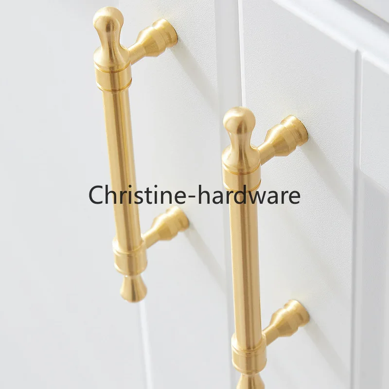 Brass Solid Gold Light Luxury Shoe Cabinet Cabinet Drawer Handle Modern Simple Wardrobe Door Handle