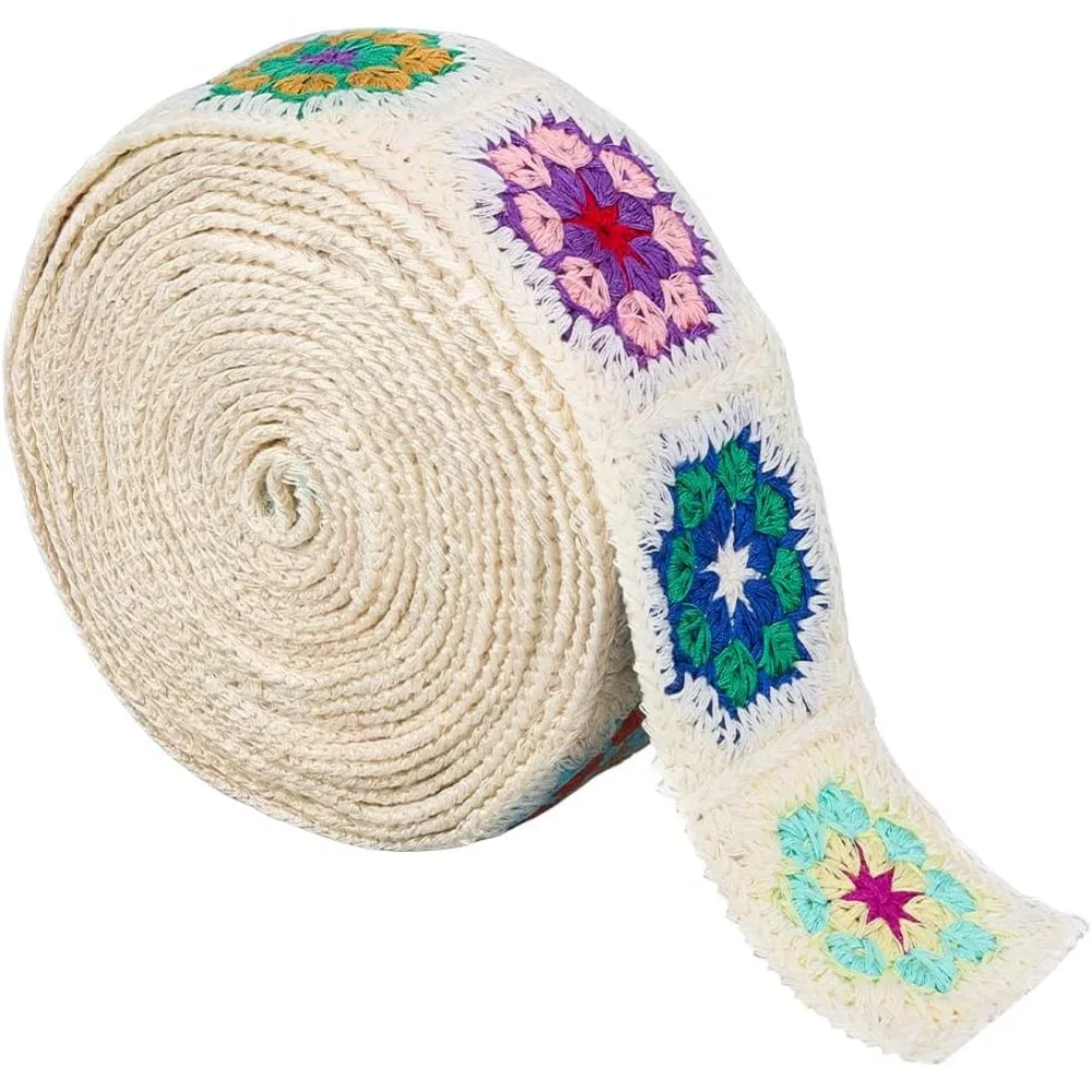 

5 ярдов вязаные крючком ремни для кошелька с цветком 2-дюймовые жаккардовые лямки с вышивкой винтажный плечевой ремень гитарный ремень для шитья своими руками