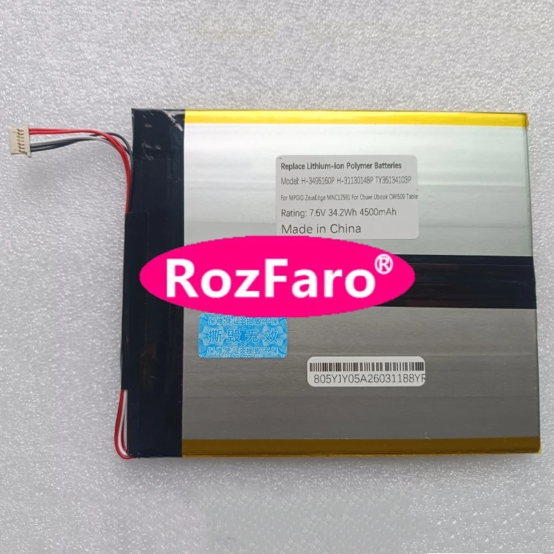 RozFaro For Chuwi Aerobook Ubook Pro CWI509 H-31130148P TY36134103P H-3496160P Battery For MPGIO ZeusEdge MNC12581 Tablet PC