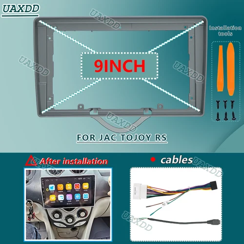Imagen 1 del producto Reproductor multimedia de vídeo y Radio para coche JAC TOJOY RS, 9 pulgadas, Android, estéreo, pantalla de audio, tablero de navegación, cables, marco de arnés