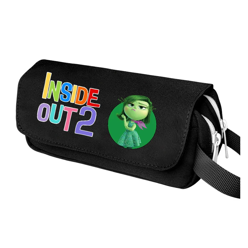 Inside Out 2 Student Stationery Bag Disney Cartoon Pencil Case Anger Joy Sadness Large Capacity Pen Pouch School Supplies Gift