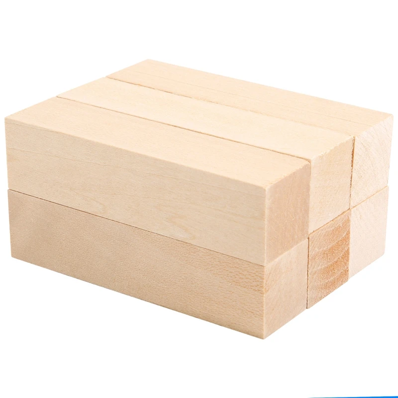 6Pcs Basswood Carving Blocks For Wood Beginners Carving Hobby Kit DIY Carving Wood