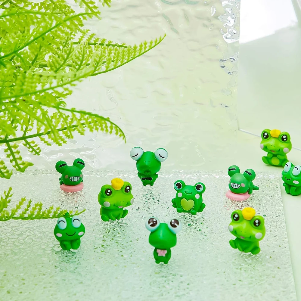4/8pcs Mixed Cute Resin Frog Miniature, Mini Figurines for Fairy Garden Ornament, Micro Landscape DIY Craft Decoration