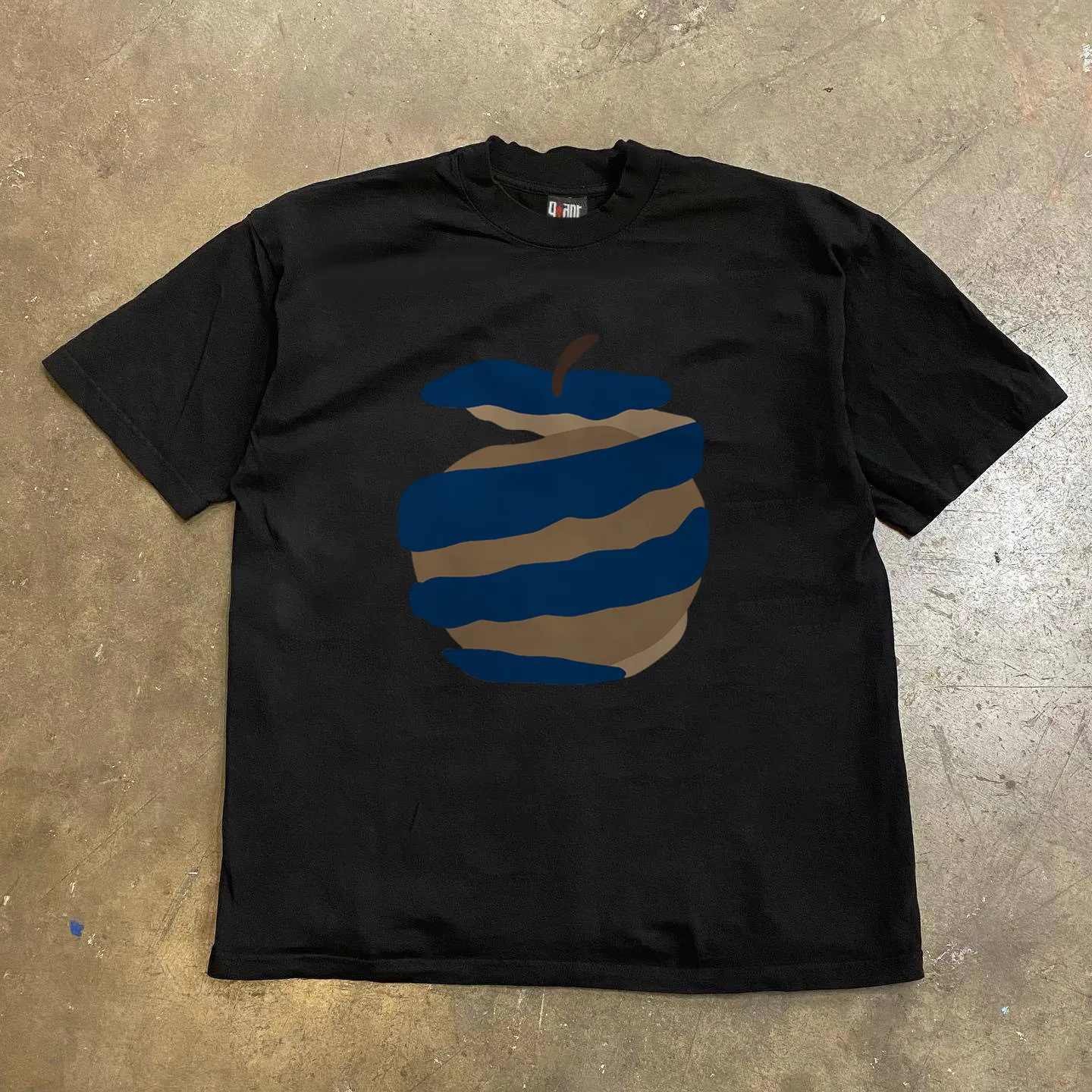 Personalized Blue Apple Skin Pattern Printed Round Neck T-shirt for Casual Daily Wear, Summer Men's and Women's Tops