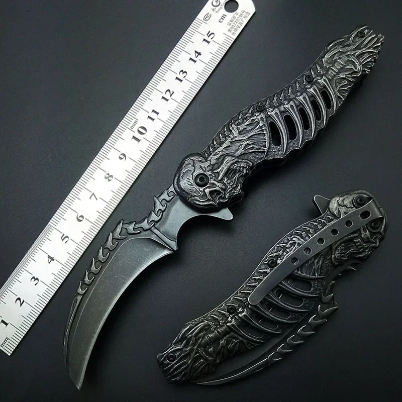 Survival Folding Blade Knifes Utility Fruit Collection Stonewash Folding Knife