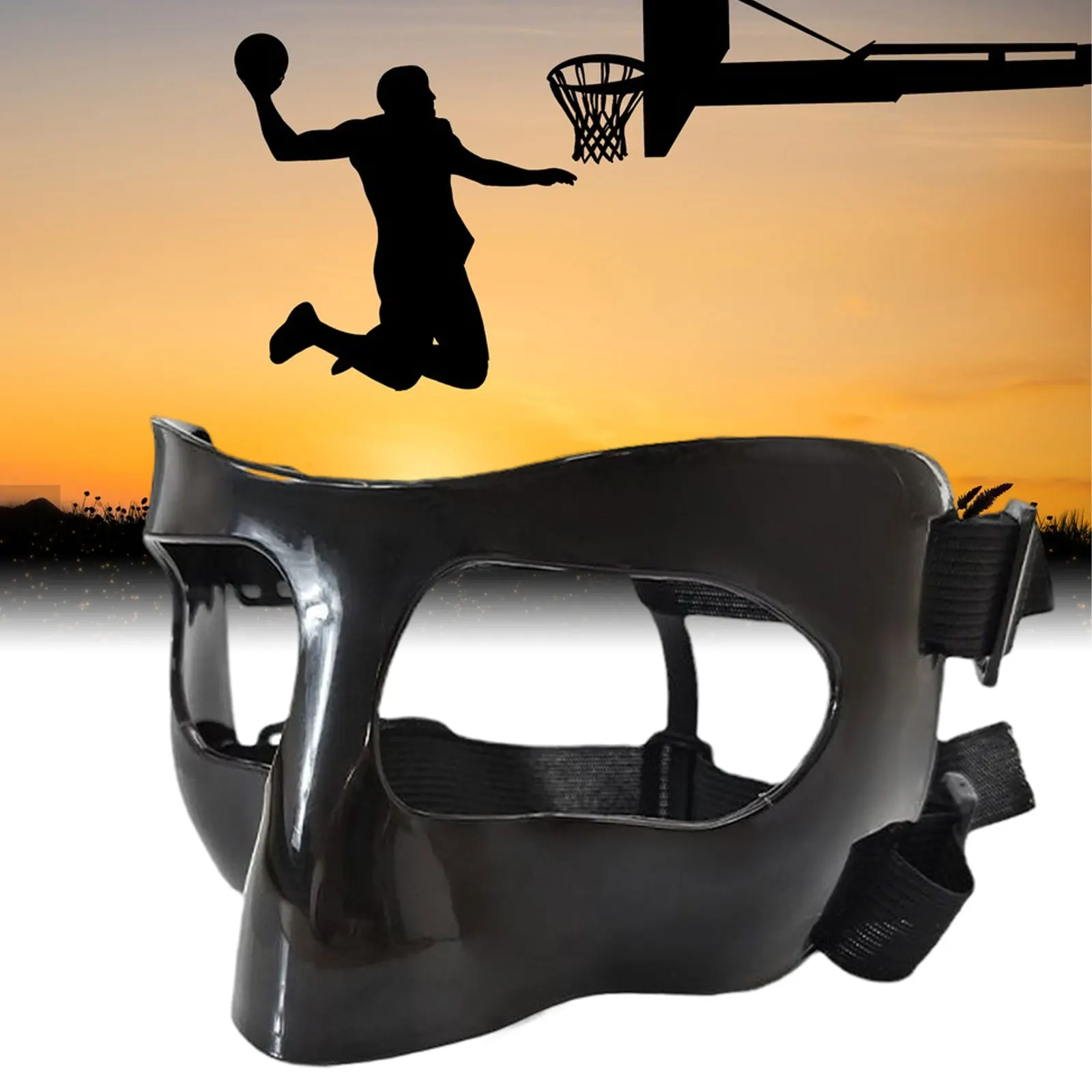 Basketball Mask Adults Mask For Broken Nose Adjustable Strap Face Nose Guard Elastic Nose Guard Face Shield Protective Mask