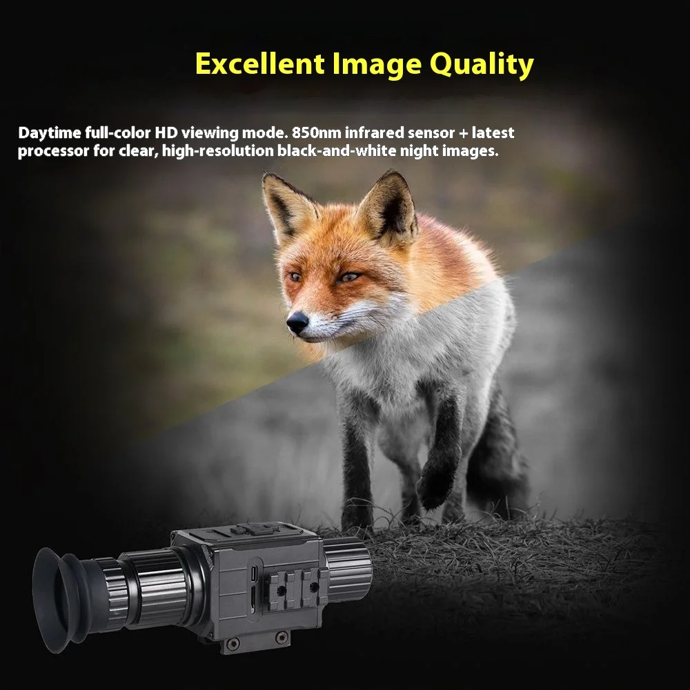 عرض ساخن لعام 2025 008 بالأشعة تحت الحمراء الرقمية AI تكبير للرؤية الليلية في الهواء الطلق بندقية الصيد البصر 1920*1080 يمكن رؤية ما يصل إلى 400 متر
