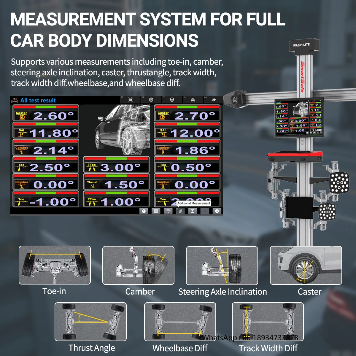 WA861 Lite 3D автомобильный вы – обзор и цена Wheel Alignment Machine