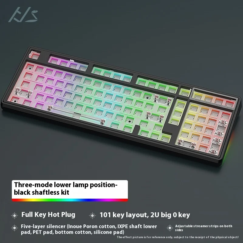 

Black Snake Yg102 Mechanical Keyboard Kit Bluetooth 2.4 G Wireless Wired Three-Mode Rgb Light The Comfortable Hand Feeling