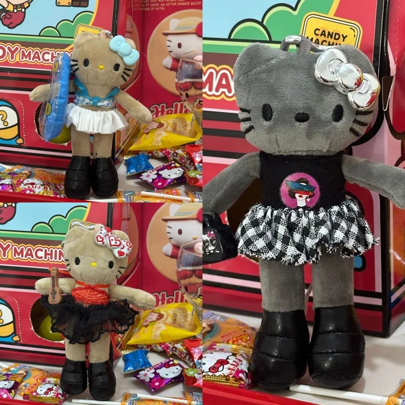 

2025 New Hello Kit Long Leg KT Bag Cute Plush Toy Bookbag Accory Girls Plush Doll Small Hanging Ornament