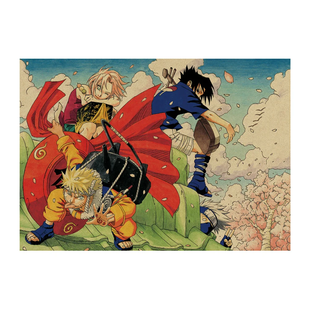 Naruto Poster Sasuke Anime Around Naruto Bedroom Boy Girl Creative Wall Decoration Naruto Surrounding Kraft Wall Stickers Mural