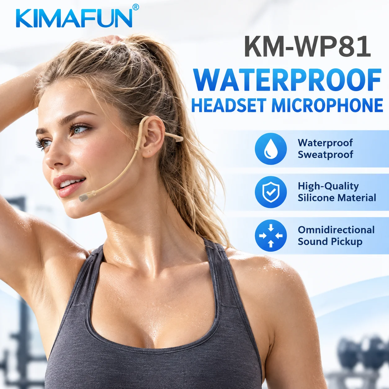 KIMAFUN KM-WP81 防水仕様の肌色ヘッドセットマ - Pilates Yoga Coach のレビューと価格