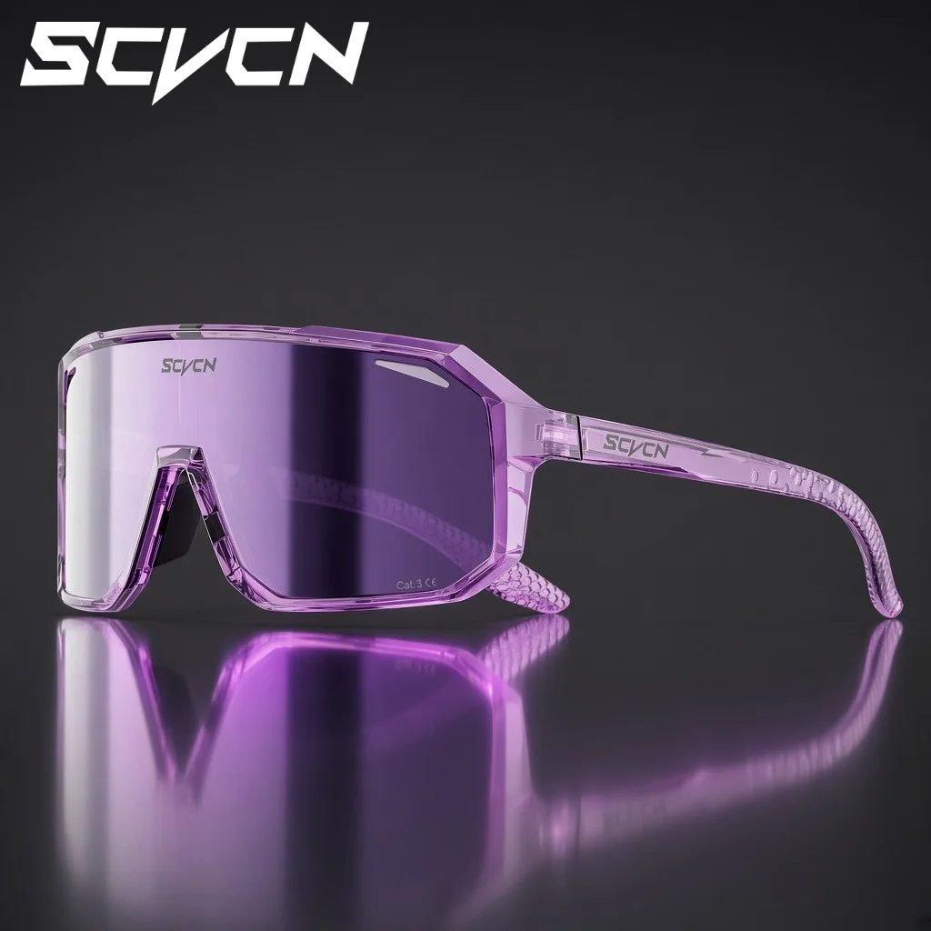 SCVCN Sonnenbrille für Radfahrer, Photochrome Brille für Mountainbike, Rennrad, Fahrrad-Eyewear, Fahrbrille, MTB UV400-Schutz
