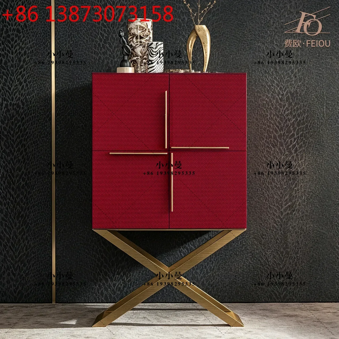 Simple and atmospheric high-end light luxury Italian luxury house custom bedroom living room entrance cabinet