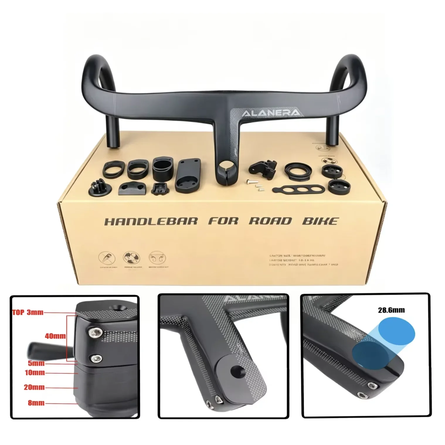 AliExpress Deda ELEMENTI New Racing Road Bike matt UD Full Carbon Fibre Handlebar Stem Integrated carbon Internal Cable 380-440*70-120mm Included stents