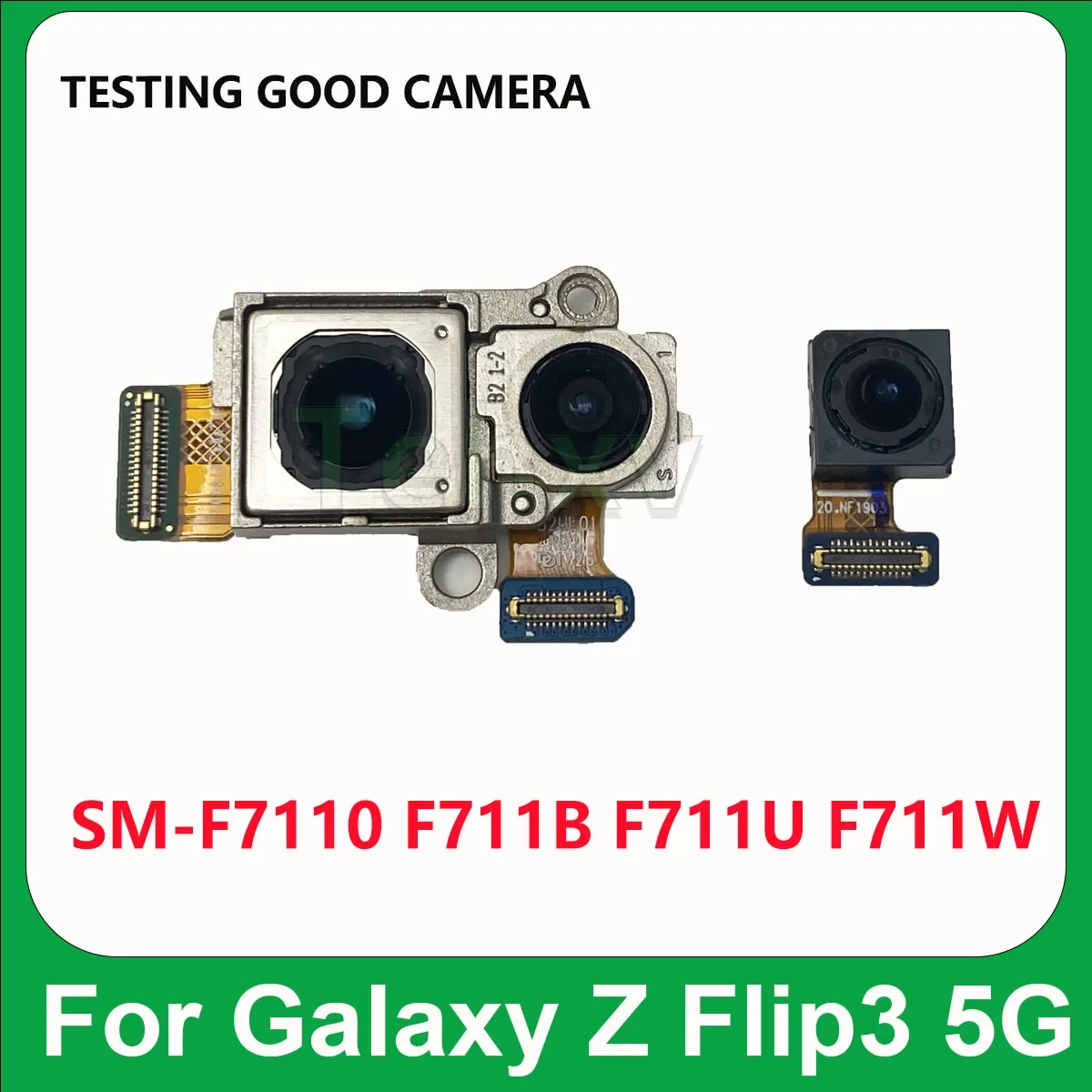 Buena cámara trasera Flip3 para Samsung Galaxy Z Flip 3 5G F711B F711U F7110 F711 módulo de cámara ancha principal frontal trasera Cable flexible