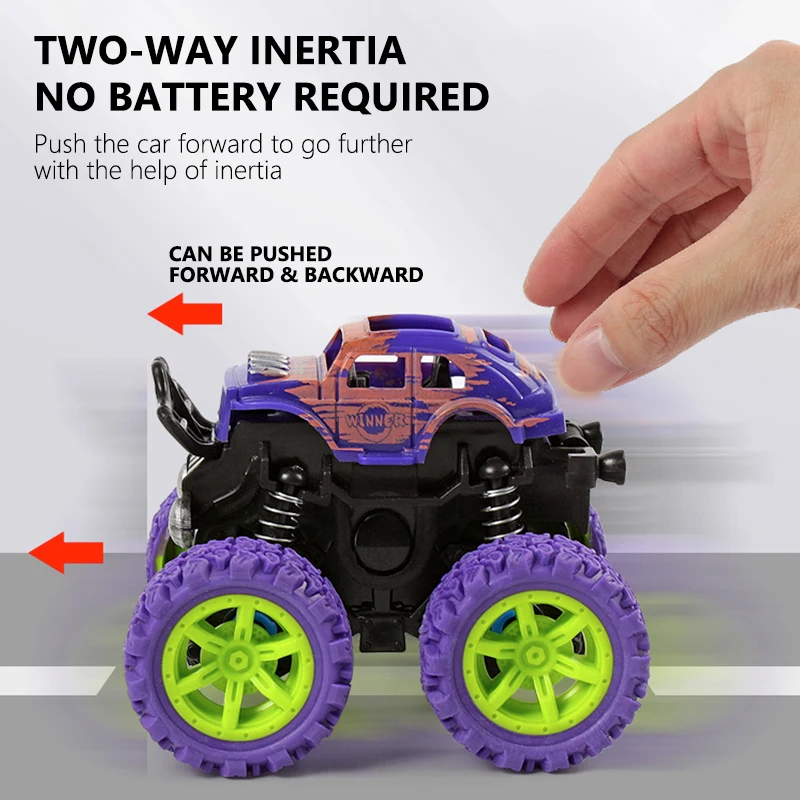 Friction Power Monster Truck SUV Four-wheel Drive Off-road Vehicle Stunt Dump Inertia Car Toy Dinosaur Children Boys Girls Gifts