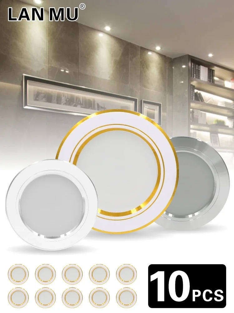 10 pçs/lote 5W 9W 12W 15W 18W Led Downlight 220V Luz de Teto Recesso para baixo luz Painel Redondo