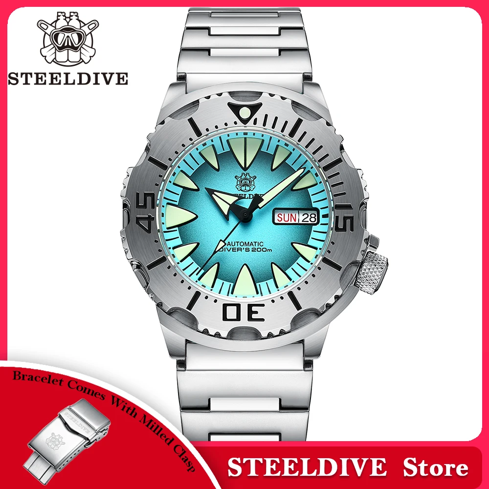 STEELDIVE Officiële Topmerk Luxe Hot Selling SD1984 Dag Functie Saffierglas 42.2MM Case 200M Waterdicht Mannen duikhorloge