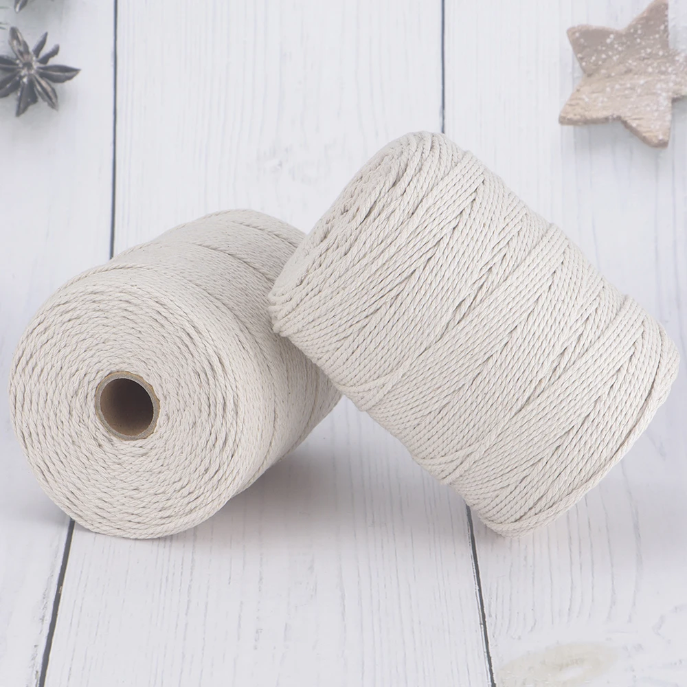 3-Ply Twisted Macrame Rope Craft String for DIY Weaving & Crochet Wall Tapestry, Wedding Gift & Bohemian Hanging Decoration Yarn