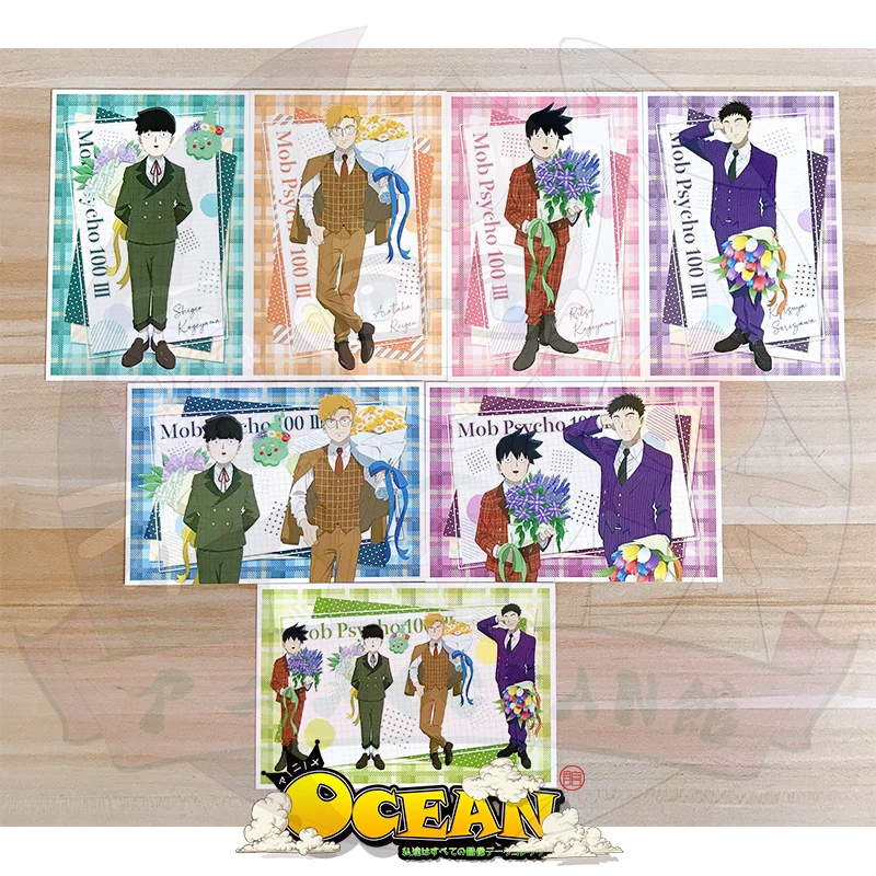 

Anime Mob Psycho 100 Reigen arataka Dimple Serizawa Katsuya Cosplay potcards Cartoon Postcard Oufuku Hagaki Card Xmas