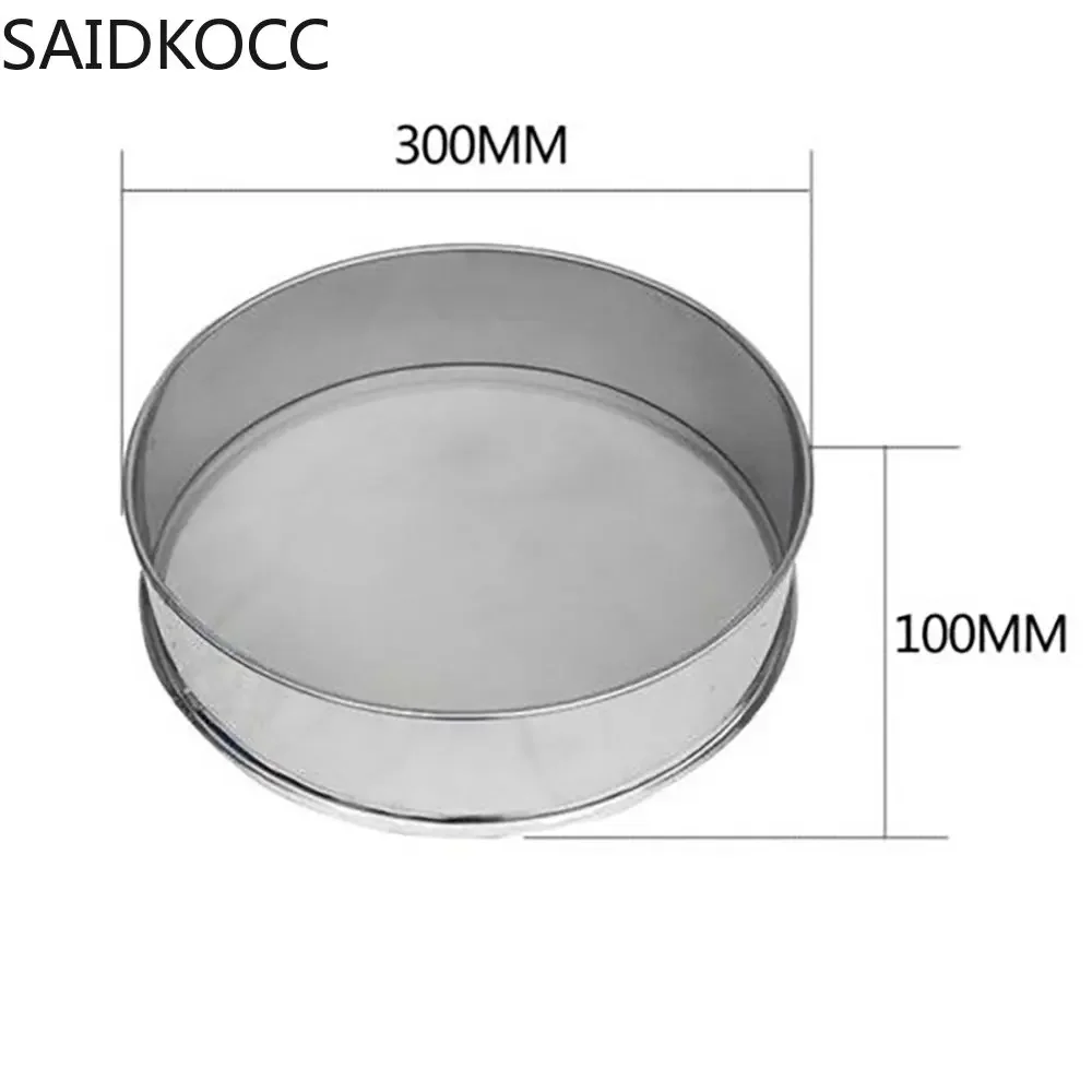 SAIDKOCC Diâmetro 30 CM Altura 10 CM SUS Todo Peneira de Aço Inoxidável para Máquina Vibratória Elétrica Malha Opcional