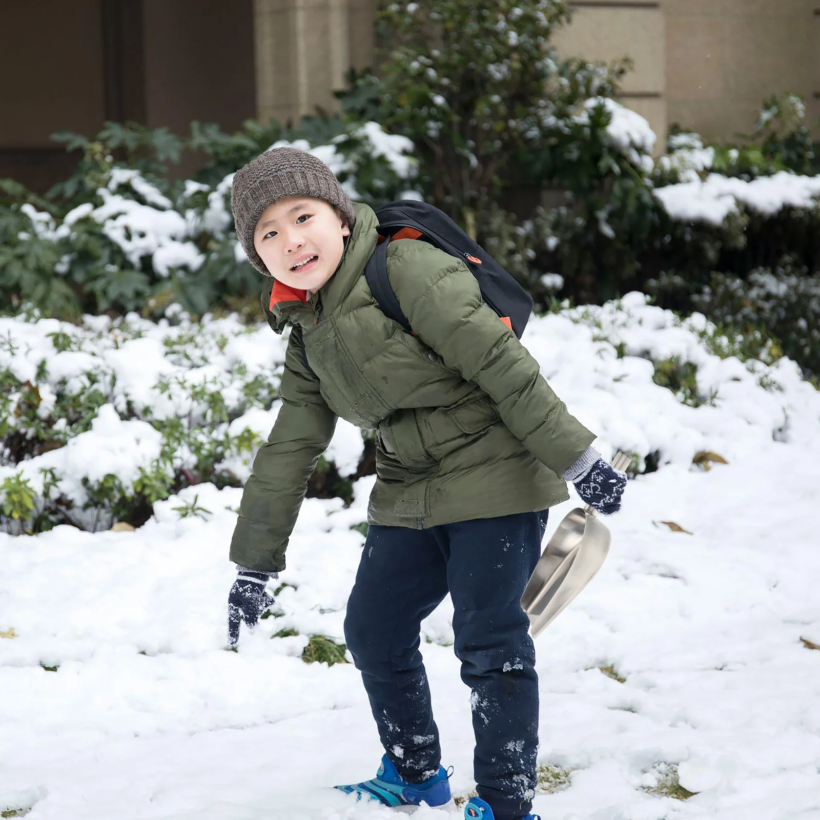 

1pc Stainless Steel Flat Bottom Ice Shovel For Food Scoop Cereals Rice Flour Grain Kitchen Household Multi-Functional Ice Cube