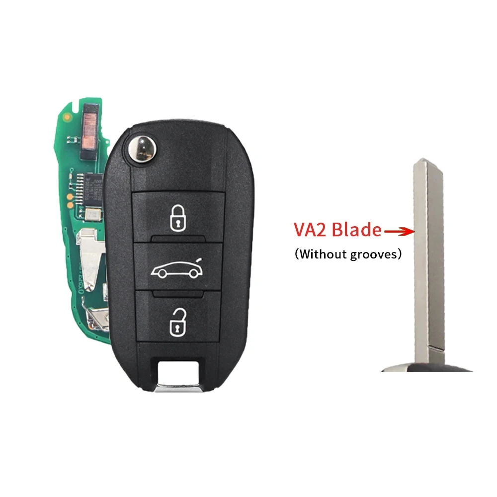 YIQIXIN 3 Buttons 434MHz Flip Remote Car Key For Peugeot 208 2008 308 508 For Citroen C3 C4 C5 4A AES Chip HU83 VA2 Blade